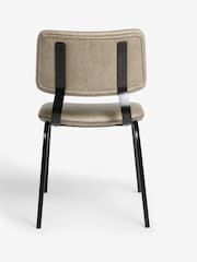 Set of 2 Monza Faux leather Mink Aiden Black Leg Dining Chairs - Image 4 of 7