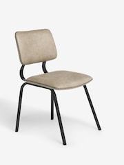 Set of 2 Monza Faux leather Mink Aiden Black Leg Dining Chairs - Image 5 of 7
