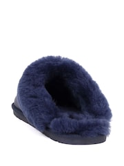 Jones Bootmaker Blue Bella Rose Sheepskin Mules Slippers - Image 2 of 4
