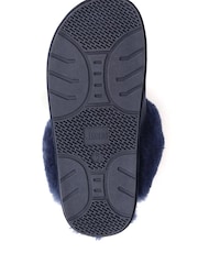 Jones Bootmaker Blue Bella Rose Sheepskin Mules Slippers - Image 4 of 4