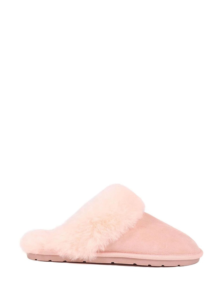Jones Bootmaker Pink Bella Rose Sheepskin Mules Slippers - Imagem 1 de 5