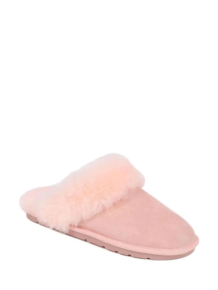 Jones Bootmaker Pink Bella Rose Sheepskin Mules Slippers - Imagem 2 de 5