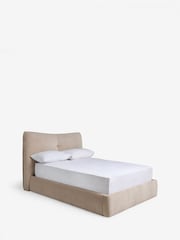 Relaxed Chenille Light Natural Lucca Upholstered Ottoman Storage Bed Frame - Image 4 of 6