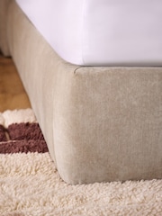 Relaxed Chenille Light Natural Lucca Upholstered Ottoman Storage Bed Frame - Image 6 of 6