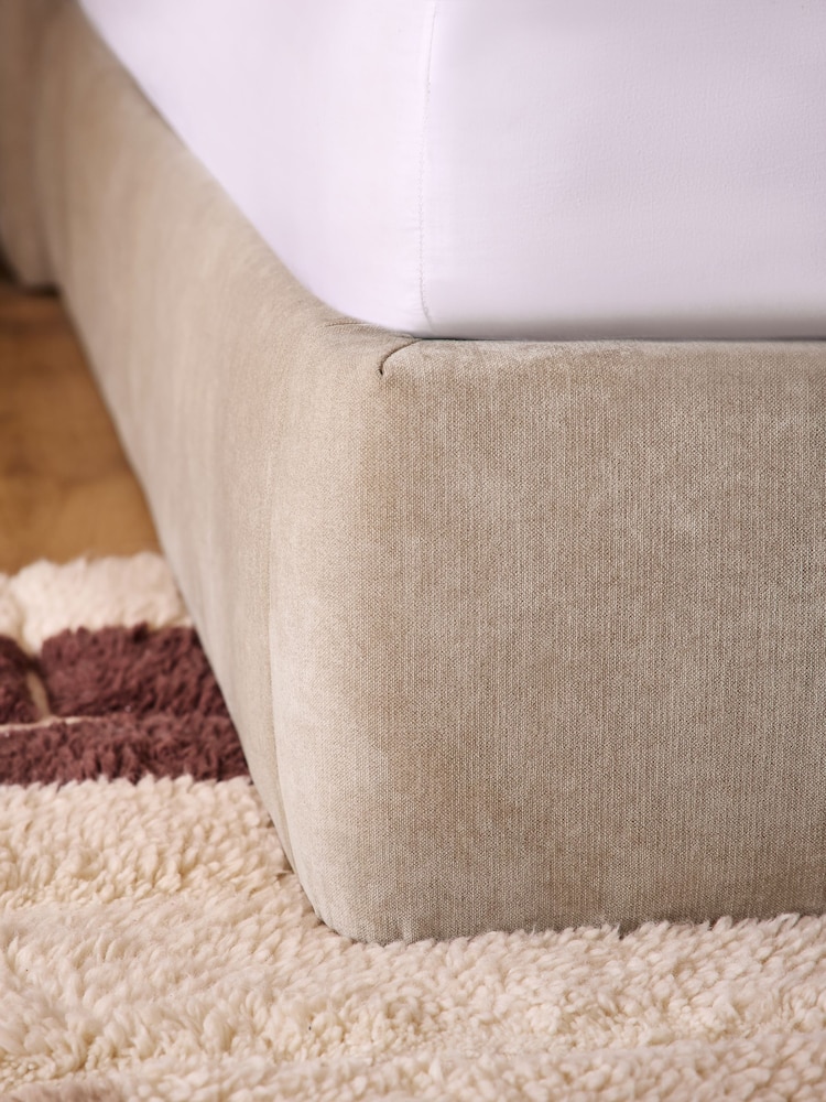 Relaxed Chenille Light Natural Lucca Upholstered Ottoman Storage Bed Frame - Image 6 of 6
