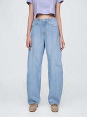 Gap Blue UltraSoft High Waisted Barrel Jeans - Image 2 of 6