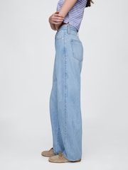 Gap Blue UltraSoft High Waisted Barrel Jeans - Image 4 of 6