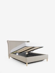 Wool Blend Stone Natural Hartley Ottoman Storage Bed Frame - Image 7 of 8