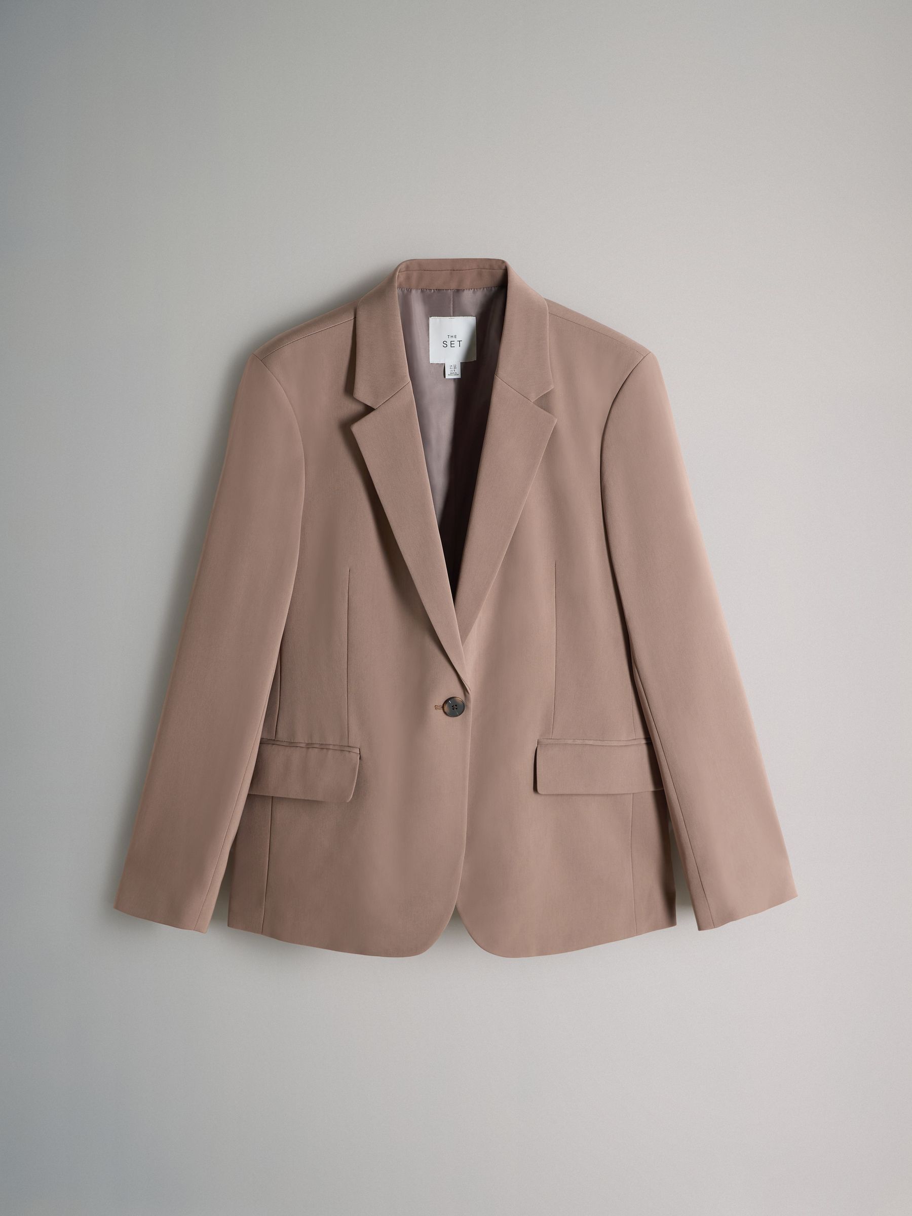 Buy The Set Single Breasted Blazer Neutral Brown from Next USA