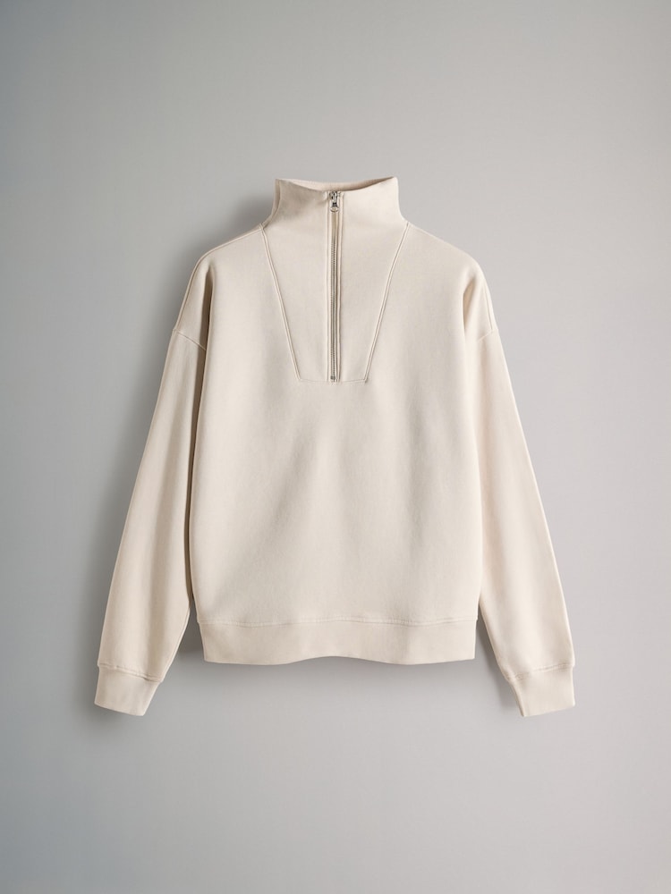 The Set Stone/Khaki 2 Pack Half Zip Funnel Neck Sweatshirts - Image 2 of 5