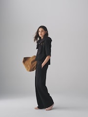 The Set Brown/Black 2 Pack Wide Leg Interlock Joggers - Image 1 of 12