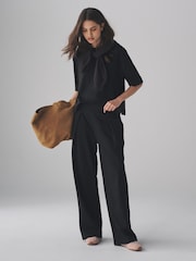 The Set Brown/Black 2 Pack Wide Leg Interlock Joggers - Image 5 of 12