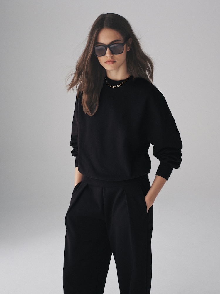 The Set Brown/Black 2 Pack Heavyweight Premium Crew Neck Sweatshirt - Image 1 of 11