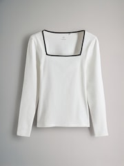 The Set Black/White/Stripe 3 Pack Square Neck Longsleeve T-Shirts - Image 4 of 6
