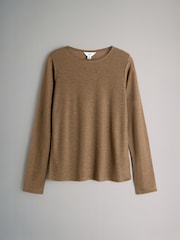 The Set Cream/Brown/Navy Blue 3 Pack Sheer Long Sleeve T-Shirts - Image 10 of 13