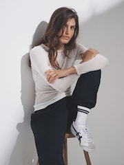 The Set Cream/Brown/Navy Blue 3 Pack Sheer Long Sleeve T-Shirts - Image 5 of 13