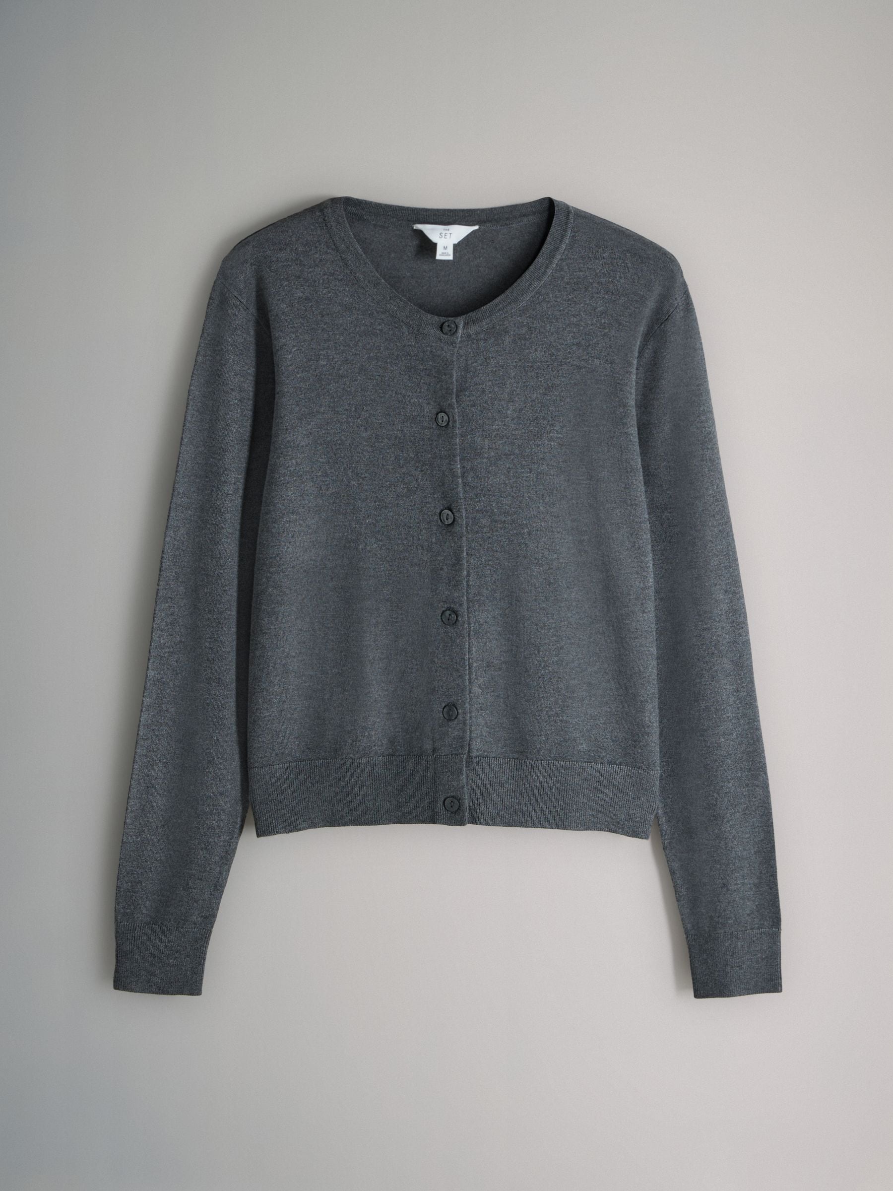 Buy The Set 3 pack Fine Knit Button Cardigans Black/Grey/Stripe