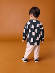 Grey/White Ghost All Over print Halloween Long Sleeve Graphic Print T-Shirt (3mths-7yrs) - Image 2 of 3
