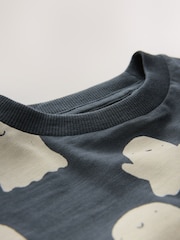 Grey/White Ghost All Over print Halloween Long Sleeve Graphic Print T-Shirt (3mths-7yrs) - Image 6 of 7