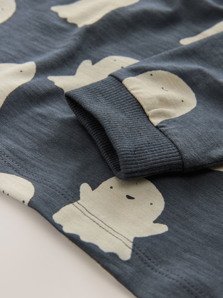 Grey/White Ghost All Over print Halloween Long Sleeve Graphic Print T-Shirt (3mths-7yrs) - Image 7 of 7