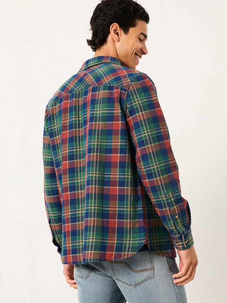 FatFace Rye Multi coloured Long Sleeve Buffalo Check Shirt - Image 2 of 5 FatFace Rye Multi coloured Long Sleeve Buffalo Check Shirt - Image 2 of 5