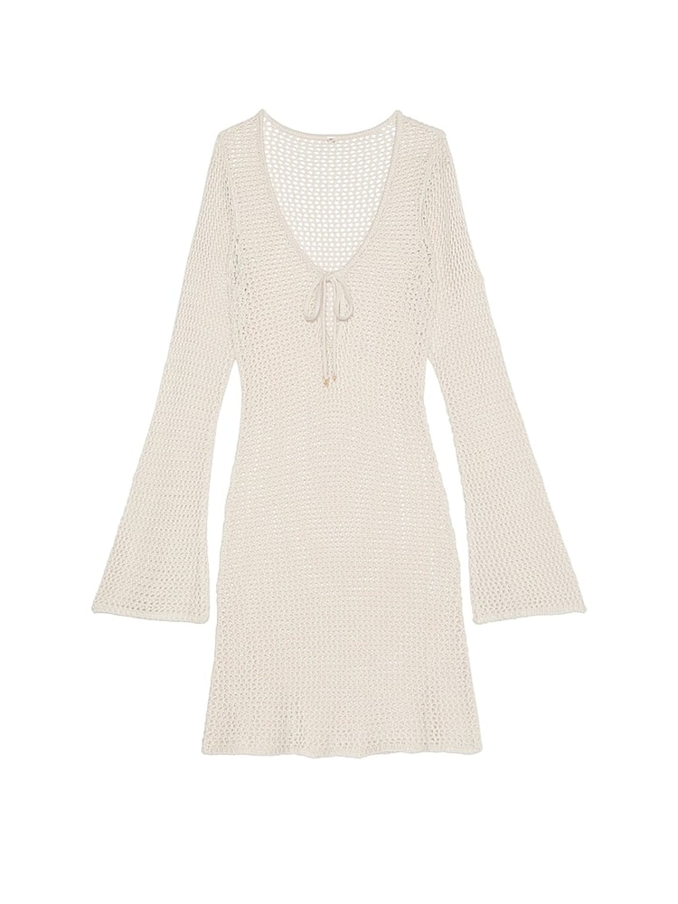 Victoria's Secret Cream Crochet Cover Up Mini Dress - Image 3 of 3