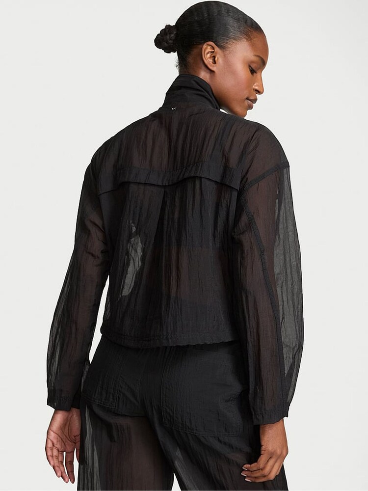 Victoria's Secret Black VSX Sheer Ripstop Jacket - Image 2 of 3 Victoria's Secret Black VSX Sheer Ripstop Jacket - Image 2 of 3
