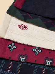 Joules Everyday Navy Heritage 5 Pack Ankle Socks - Image 2 of 3