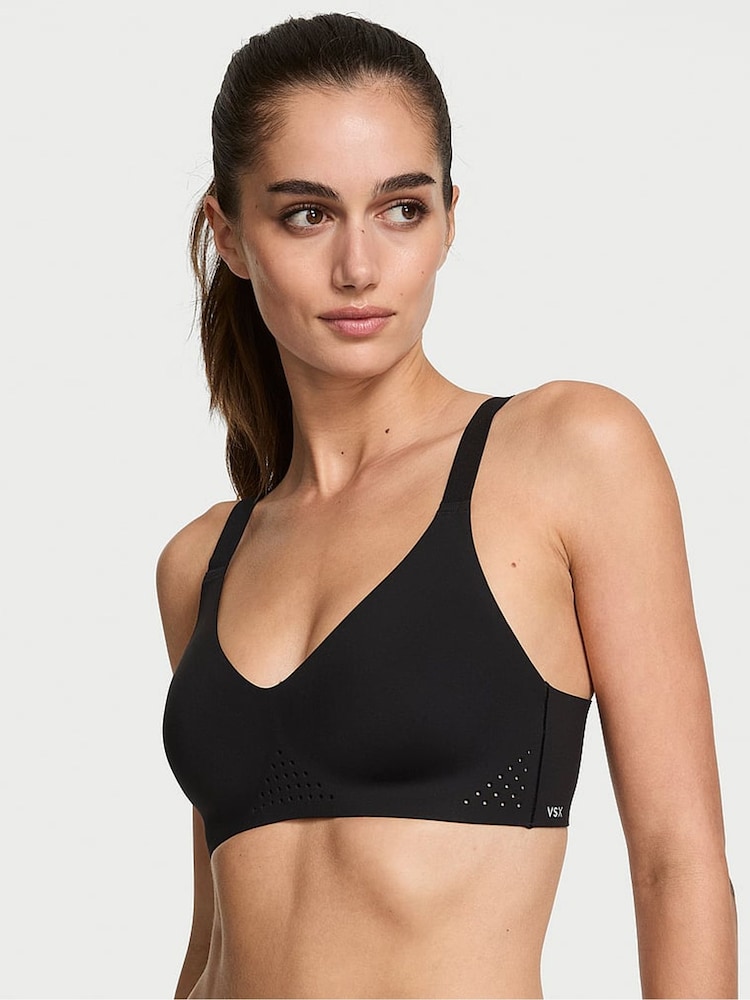 Victoria's Secret Black VSX Featherweight™ Medium V-Neck Sports Bra - Image 1 of 3