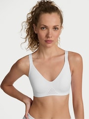 Victoria's Secret White VSX Featherweight™ Medium V-Neck Sports Bra - Image 1 of 3