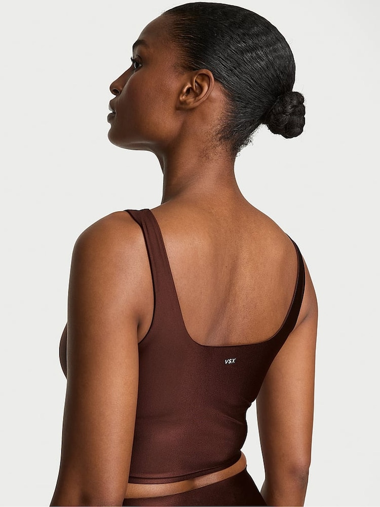Victoria's Secret Ganache Brown VSX GlossyTech™ Square Neck Bra Top - Image 2 of 3