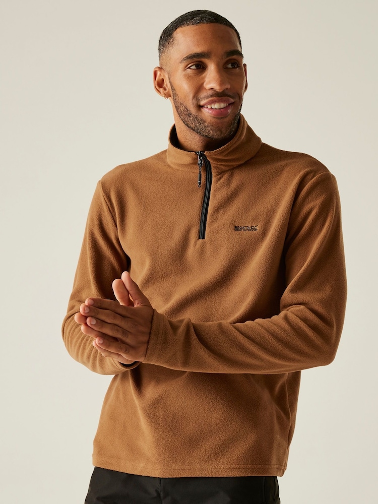 Regatta Brown Mens Thompson Lightweight Half Zip Fleece - Image 1 of 7