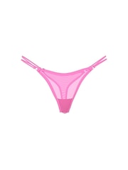 Victoria's Secret PINK Radiant Rose Pink Mini Scoop Thong Logo Mesh Knickers - Image 3 of 3