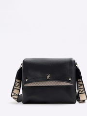 Черный - River Island Flap Over Cross-Body Bag - Image 1 of 5