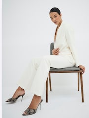 River Island Cream Slim Flare Trousers - Image 1 of 6