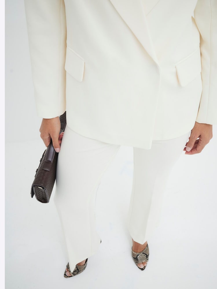 River Island Cream Slim Flare Trousers - Image 2 of 6