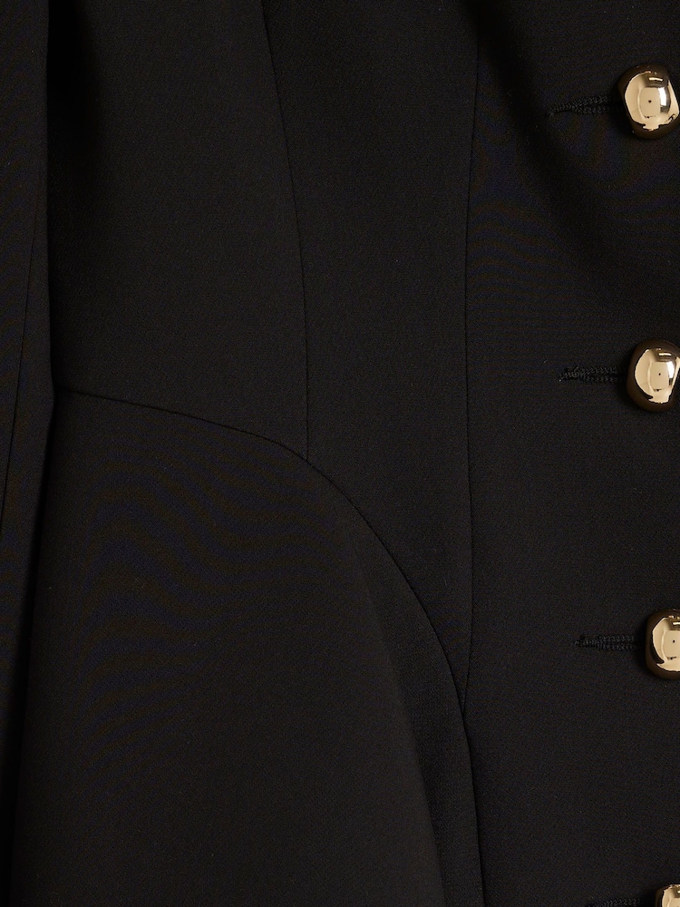 River Island Black Peplum Button Front Blazer - Image 6 of 6