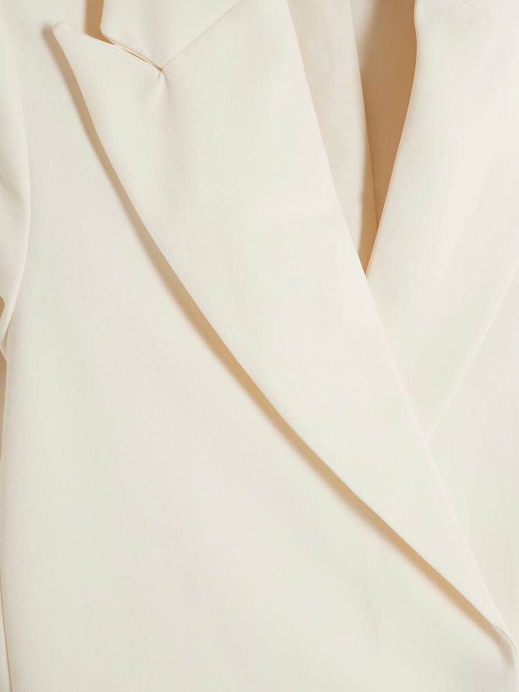 River Island Cream Oversized Double Breasted Blazer - Image 6 of 6