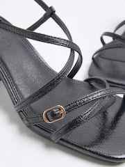 أسود - River Island Strappy Block Heel Sandals - صورة 6 من 6