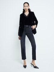 River Island Black Slim Fit High Rise Ankle Jeans - Image 2 of 6