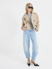River Island Light Blue Seamed Barrel Jeans - Image 2 of 6