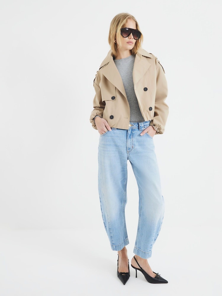 River Island Light Blue Seamed Barrel Jeans - Image 2 of 6