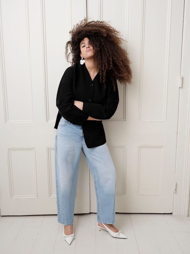 River Island Seamed Barrel Jeans - Image 4 of 6