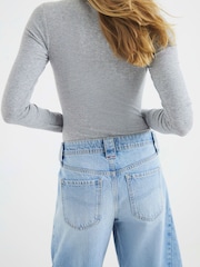 River Island Light Blue Seamed Barrel Jeans - Image 5 of 6