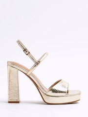 ذهبي - River Island Sling Back Platform Sandals - صورة 1 من 6