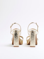 ذهبي - River Island Sling Back Platform Sandals - صورة 4 من 6