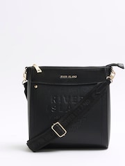 Черный - River Island сумка с длинным ремешком и тиснением - Image 1 of 6