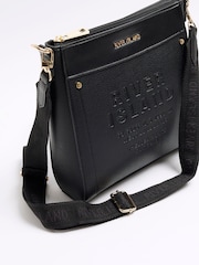 Черный - River Island сумка с длинным ремешком и тиснением - Image 4 of 6