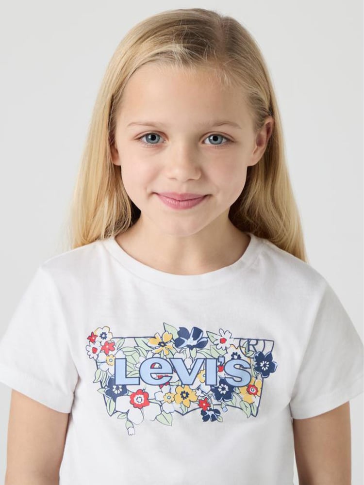Levi's® White Floral Batwing Logo T-Shirt - Image 2 of 10