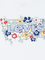 Levi's® White Floral Batwing Logo T-Shirt - Image 9 of 10
